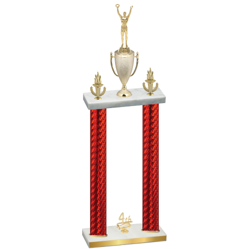 Double Red Carbon Fiber Fourth Place Victory Trophy