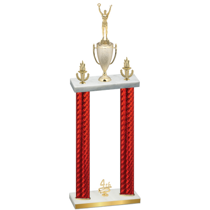 Double Red Carbon Fiber Fourth Place Victory Trophy