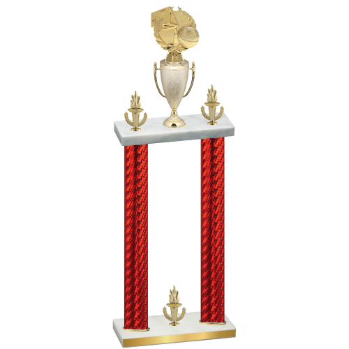 Double Red Carbon Fiber Victory Basketball Trophy