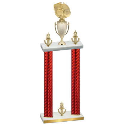 Double Red Carbon Fiber Victory Basketball Trophy