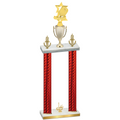 Double Red Carbon Fiber First Place Pickleball Trophy