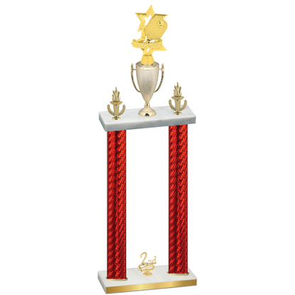 Double Red Carbon Fiber Second Place Pickleball Trophy