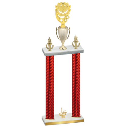Double Red Carbon Fiber First Place Pickleball Trophy
