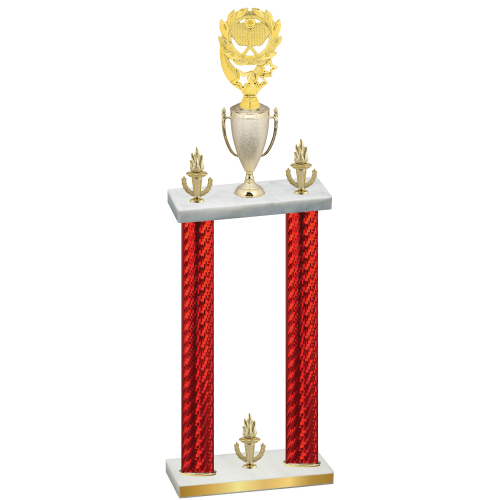 Double Red Carbon Fiber Victory Pickleball Trophy