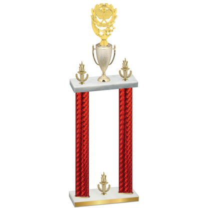 Double Red Carbon Fiber Victory Pickleball Trophy