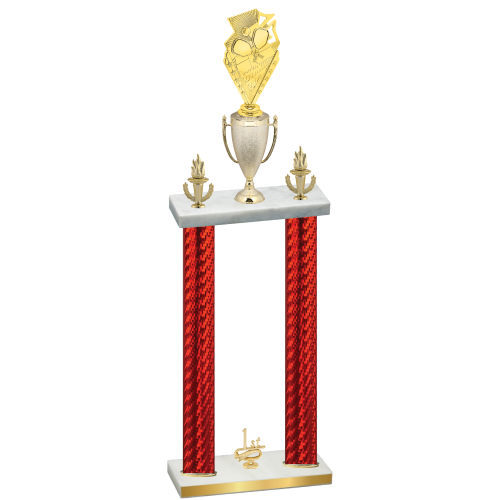 Double Red Carbon Fiber First Place Pickleball Trophy