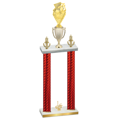 Double Red Carbon Fiber First Place Pickleball Trophy
