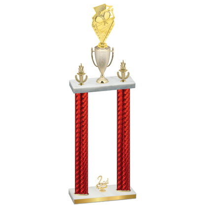 Double Red Carbon Fiber Second Place Pickleball Trophy