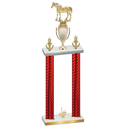 Double Red Carbon Fiber First Place Horses Trophy