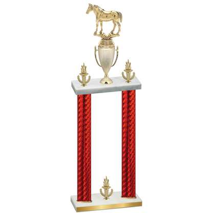Double Red Carbon Fiber Victory Horses Trophy