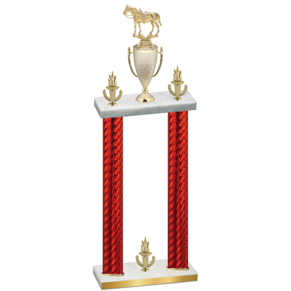 Double Red Carbon Fiber Victory Horses Trophy