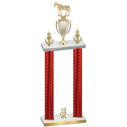 Double Red Carbon Fiber Year Horses Trophy