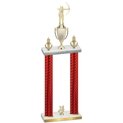 Double Red Carbon Fiber Year Archery Trophy