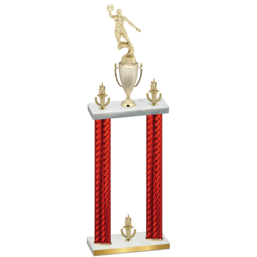 Double Red Carbon Fiber Victory Basketball Trophy