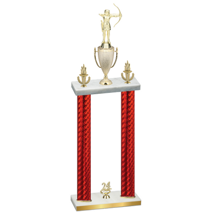 Double Red Carbon Fiber Year Archery Trophy