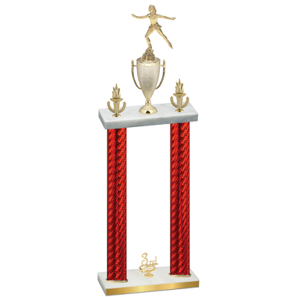 Double Red Carbon Fiber Third Place Skater Trophy