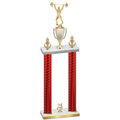 Double Red Carbon Fiber Year Weights Trophy
