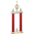 Double Red Carbon Fiber Victory Chess Trophy