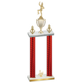 Double Red Carbon Fiber Third Place Majorette Trophy
