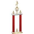 Double Red Carbon Fiber Victory Majorette Trophy