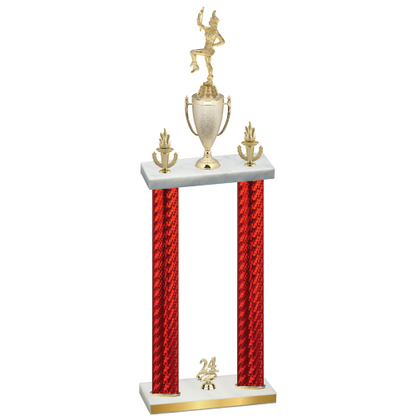 Double Red Carbon Fiber Year Majorette Trophy