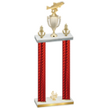 Double Red Carbon Fiber Fourth Place Fishing Trophy