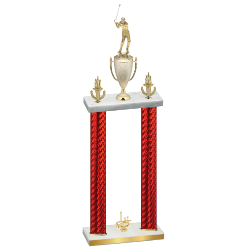 Double Red Carbon Fiber First Place Golf Trophy