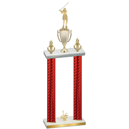 Double Red Carbon Fiber First Place Golf Trophy