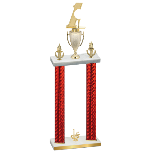 Double Red Carbon Fiber First Place Golf Trophy