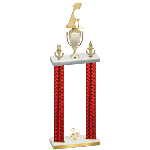 Double Red Carbon Fiber Second Place Golf Trophy