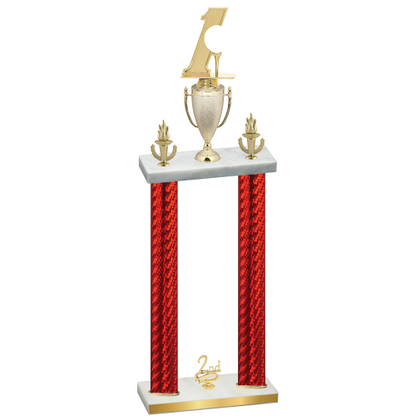 Double Red Carbon Fiber Second Place Golf Trophy