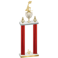 Double Red Carbon Fiber Third Place Golf Trophy
