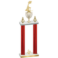 Double Red Carbon Fiber Fourth Place Golf Trophy