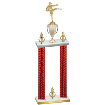 Double Red Carbon Fiber Victory Karate Trophy