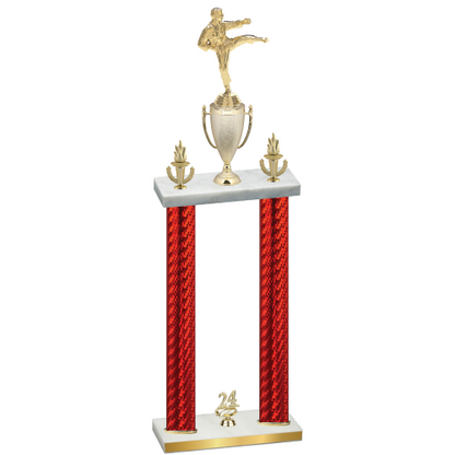 Double Red Carbon Fiber Year Karate Trophy