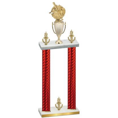 Double Red Carbon Fiber Victory Baseball Trophy