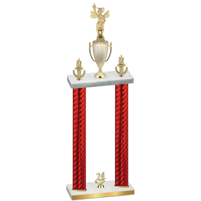 Double Red Carbon Fiber Year Academics Trophy