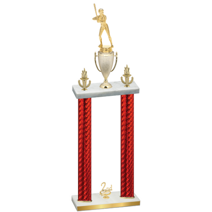 Double Red Carbon Fiber Second Place Softball Trophy