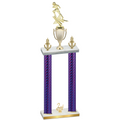 Double Purple Carbon Fiber Second Place Football Trophy