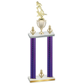 Double Purple Carbon Fiber Victory Football Trophy