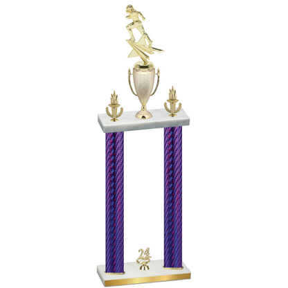 Double Purple Carbon Fiber Year Football Trophy