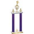 Double Purple Carbon Fiber Fourth Place Rugby Trophy