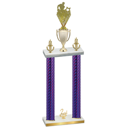 Double Purple Carbon Fiber Second Place Rugby Trophy