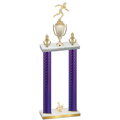 Double Purple Carbon Fiber Third Place Running Trophy