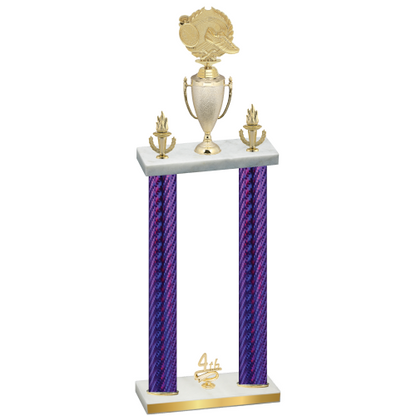 Double Purple Carbon Fiber Fourth Place Running Trophy