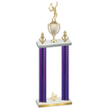 Double Purple Carbon Fiber Fourth Place Tennis Trophy