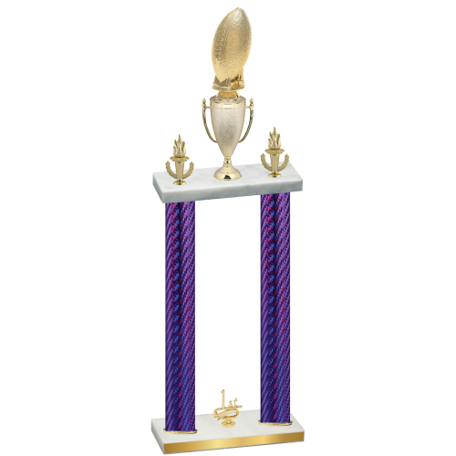 Double Purple Carbon Fiber First Place Football Trophy
