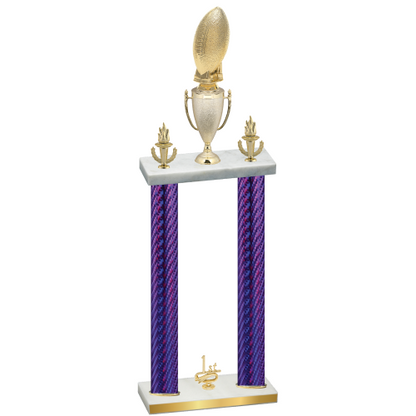 Double Purple Carbon Fiber First Place Football Trophy