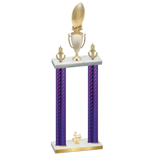 Double Purple Carbon Fiber Fourth Place Football Trophy