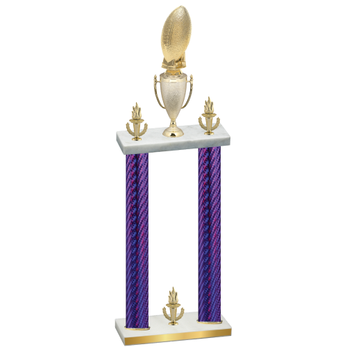 Double Purple Carbon Fiber Victory Football Trophy